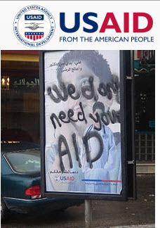 usaid we dont need your aid graffiti